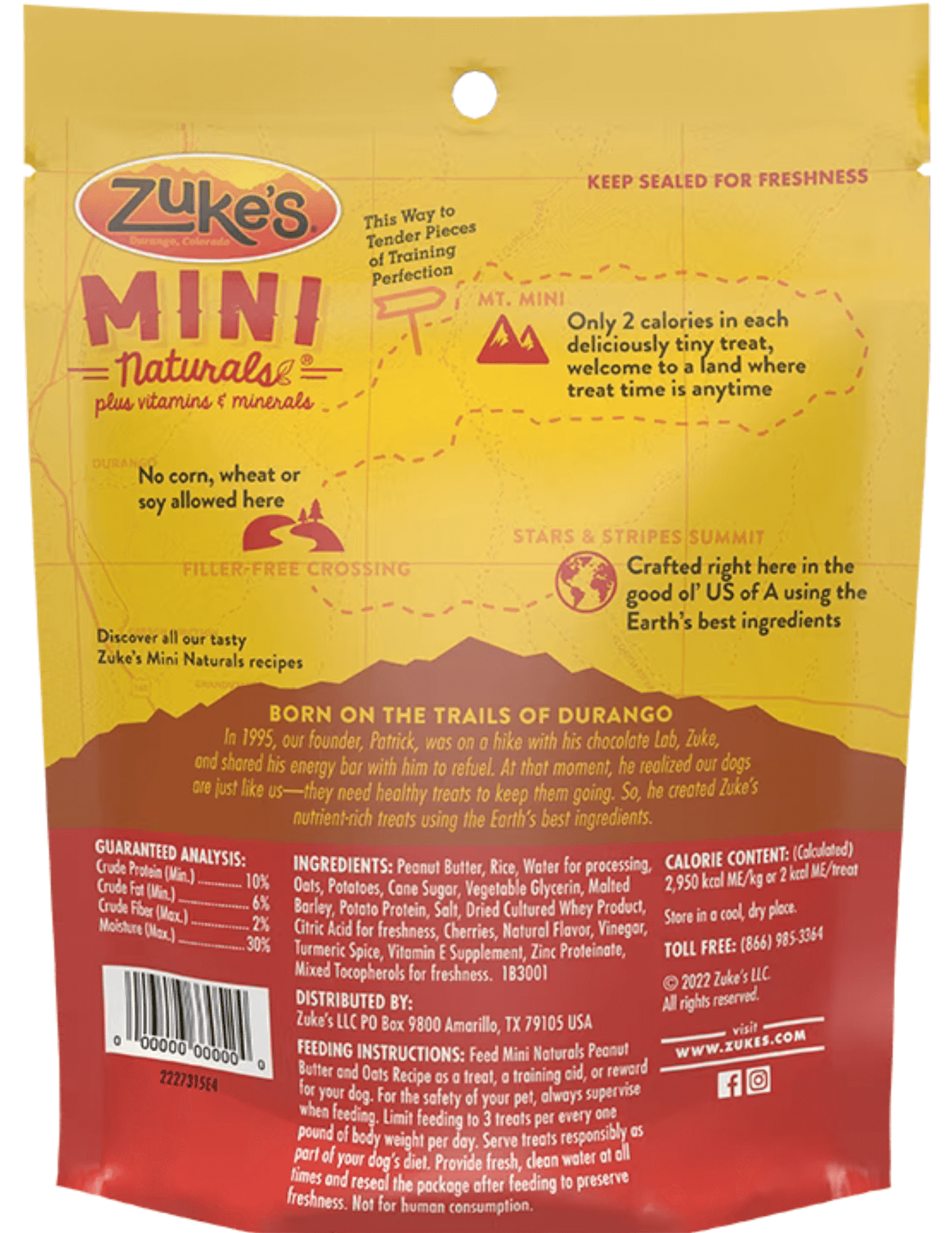 Zuke's - Mini Naturals - Peanut Butter & Oats Recipe Treats (For Dogs)